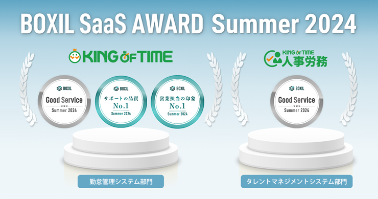 KING OF TIMEが「BOXIL SaaS Award summer 2024」で受賞