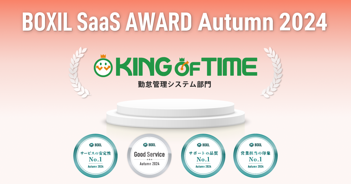 KING OF TIMEが「BOXIL SaaS Award summer 2024」で受賞